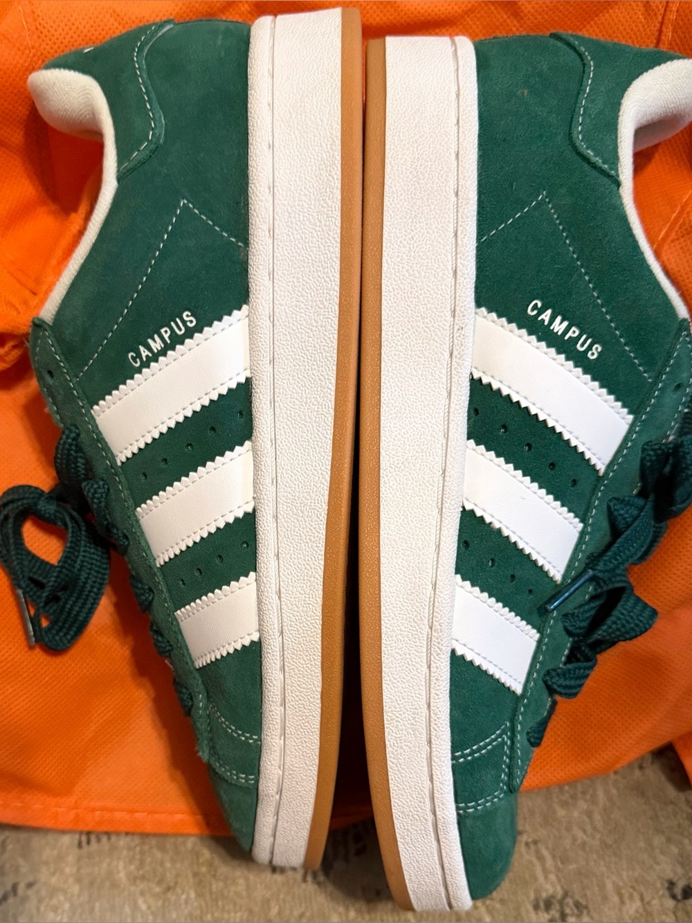 Adidas Campus 00s sneakers in a dark green & white stripe